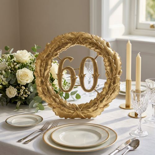 Jubiläumszahl 60 in Gold Ø40cm | Floristik24.de