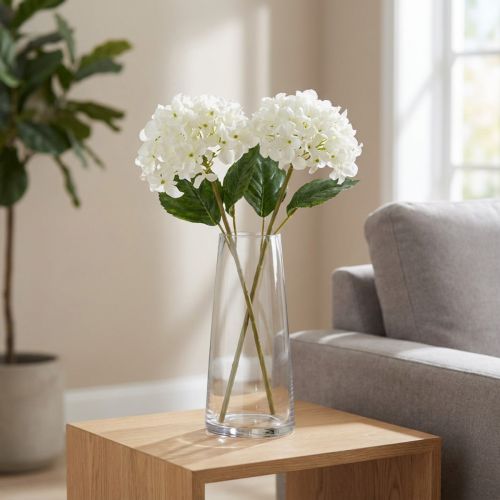 Kunstblume Hortensie für elegante Inneneinrichtung im modernen Stil 80cm 2St | Floristik24.de