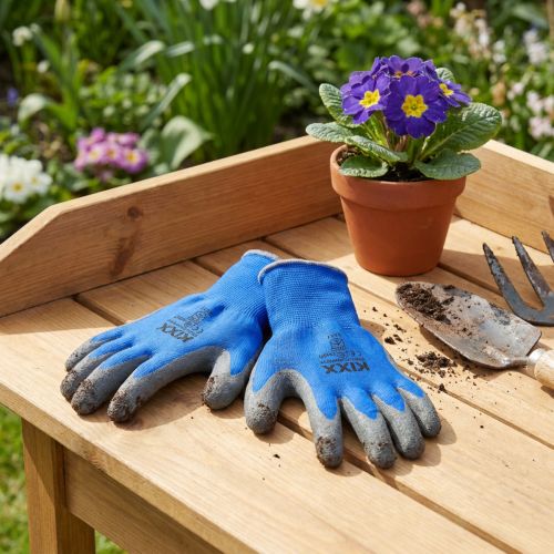 Kixx Nylon Gartenhandschuhe Gr.8 Blau, Schwarz | Floristik24.de