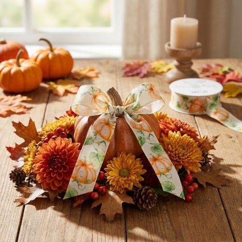 Geschenkband Kürbis Band Herbst Orange 40mm 15m | Floristik24.de