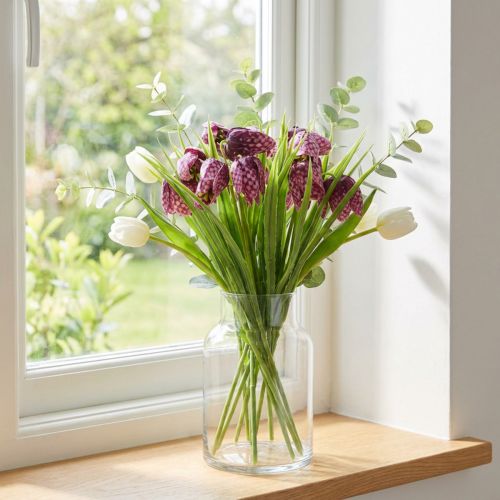 Artikel Schachbrettblumen Fritillaria künstlich Lila 29cm 6 St