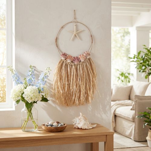 Maritime Wanddeko mit echtem Seestern Ø26,5cm H65cm | Floristik24.de