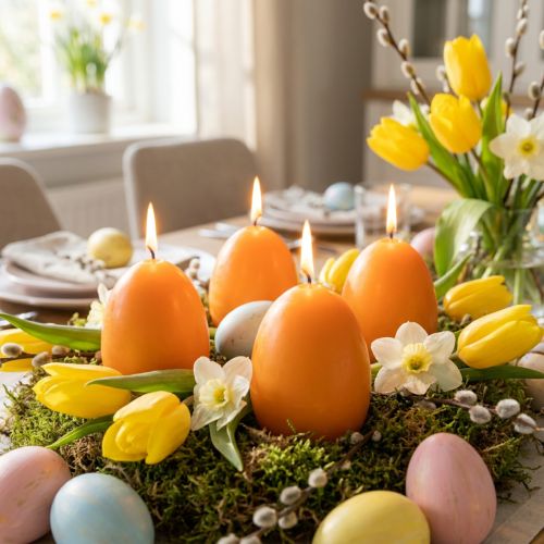 Artikel Ei Kerze für Ostern Dekoration perfekte Osterzeit Atmosphäre im Haus 9cm 20h 6St