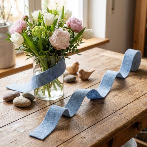 Filzband Blau 7,5cm 5m | Floristik24.de