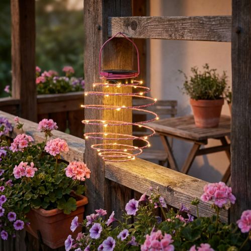 Solar Gartenleuchte Pink 22cm mit 25 LEDs Warmweiß | Floristik24.de