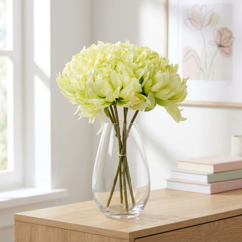 Strauß aus Chrysanthemen künstlich Creme, Gelb 28cm 6St | Floristik24.de