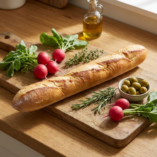 Artikel Deko Baguette Attrappe 38cm - künstliche Lebensmittel, Brot-Imitat für Schaufenster und Küchendeko