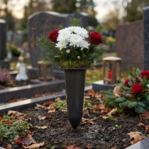 Grabvase Anthrazit 28,5cm | Floristik24.de