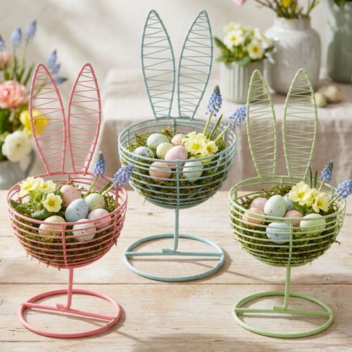 Artikel Draht Hase als offenes Dekoobjekt für moderne Frühlings und Osterideen 16cm 3St