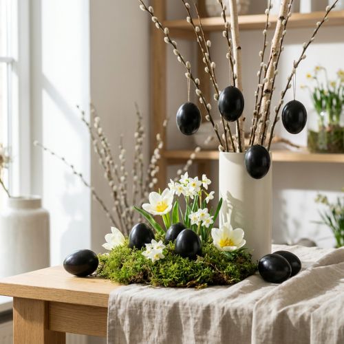 Artikel Gänseeier Schwarz Ausgeblasene Eier Osterdeko 10 St