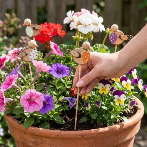 Artikel Holz Vogel Gartenstecker für die kreative Gestaltung im Frühling und Sommer 33cm 16 St