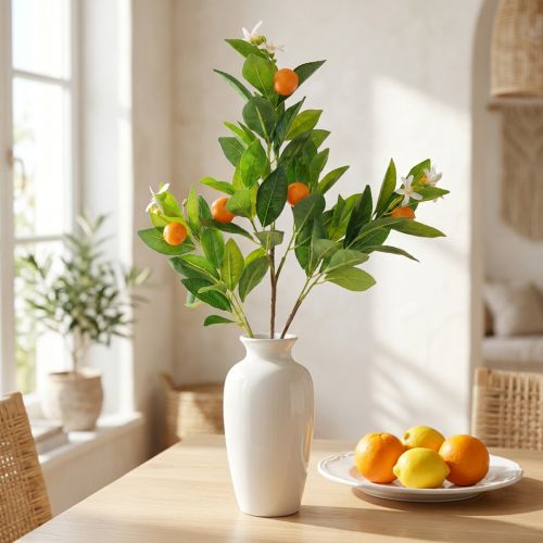 Dekozweig Orangen und Blüten Orangenzweig künstlich 78cm | Floristik24.de