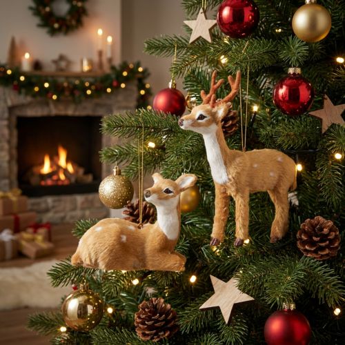 Deko Reh Weihnachten zum Hängen - 2er Set