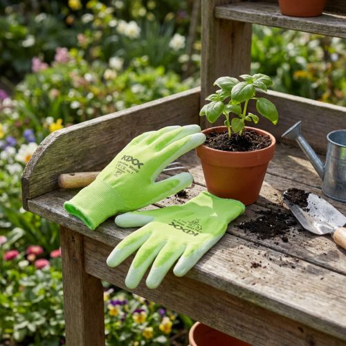 Kixx Nylon Gartenhandschuhe Gr.8 Hellgrün, Limette | Floristik24.de
