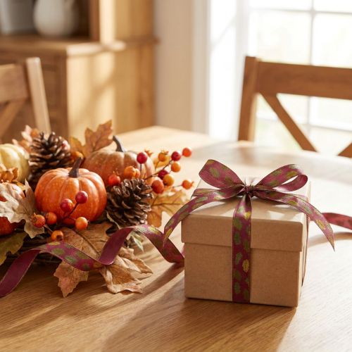 Geschenkband Herbst Stoffband