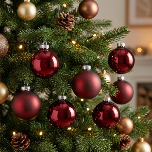 Weihnachtskugel Glas Ø4cm Bordeaux Mix 24 St | Floristik24.de