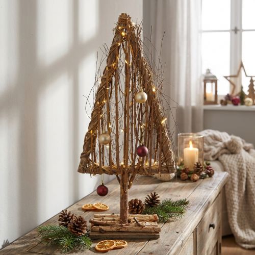 Holz Tannenbaum Deko 27,5x10x60cm Natur