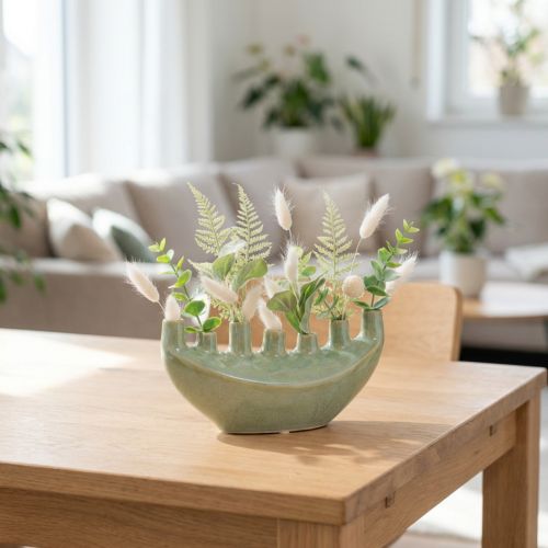 Deko Vase Keramik Hellgrün 23×8,5×11cm