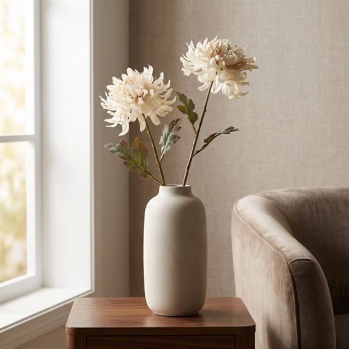 Chrysanthemen Künstlich Dekoblumen Creme L72cm 2St | Floristik24.de