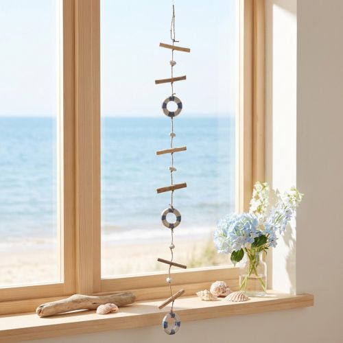 Fensterdeko maritim Rettungsringe Holzdeko Sommer 90cm | Floristik24.de