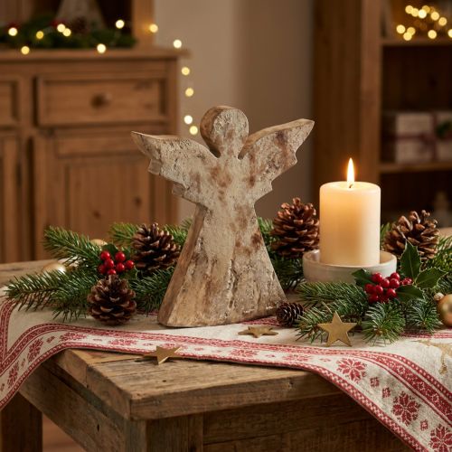 Weihnachtsengel Deko Weihnachten Mangoholz 20×18×2,5cm | Floristik24.de