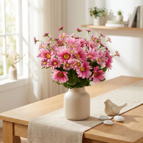 Künstliche Margeriten Kunstblumenstrauß Pink 44cm | Floristik24.de