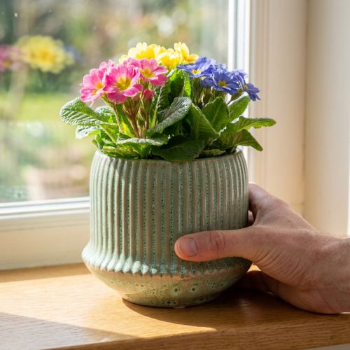 Blumentopf Keramik Hellgrün Ø14,5cm H12,5cm