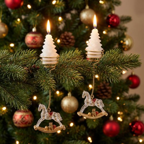 Artikel Weihnachtsbaumkerzenhalter Schaukelpferd 20cm 3St