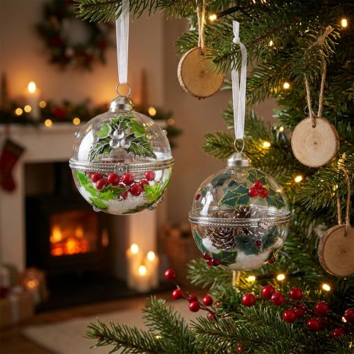 Christbaumkugeln Glas zum Befüllen Ø6cm 2er-Set