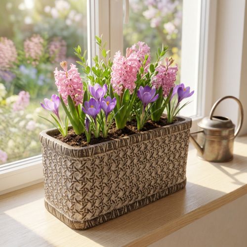 Übertopf Pflanzkasten Keramik Schale Braun, Weiß 23×11×11cm | Floristik24.de