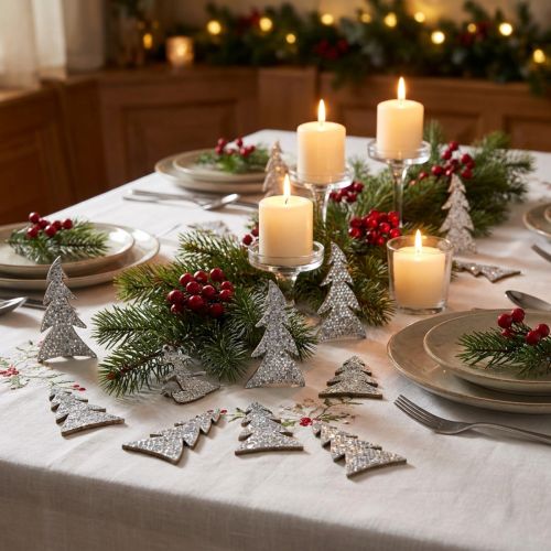 Glitzernder Tannenbaum zum Streuen 4cm 48 St | Floristik24.de