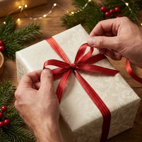 Geschenkband Weihnachten Satinband Rot Gold B6mm L50m | Floristik24.de