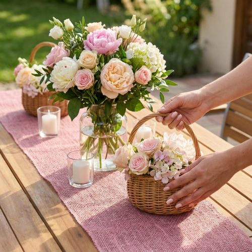 Tischläufer Jute Juteband Tischband Rosa B15cm L10m | Floristik24.de