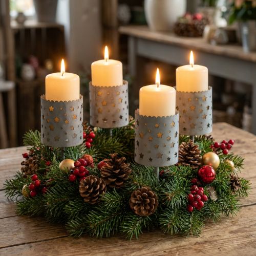 Kerzenhalter zum Stecken Adventskranz Ø6,5cm H14cm 4 St | Floristik24.de