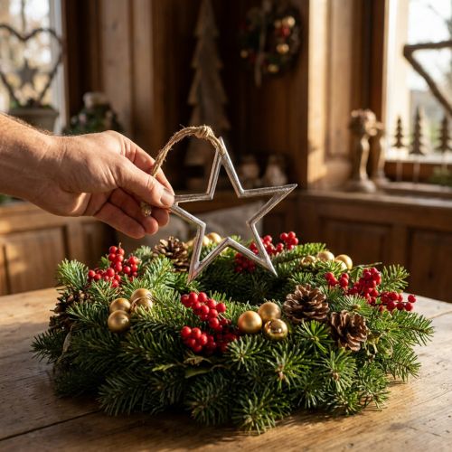 Weihnachtsdeko Stern, Adventsdeko, Stern Anhänger Silbern B15,5cm | Floristik24.de