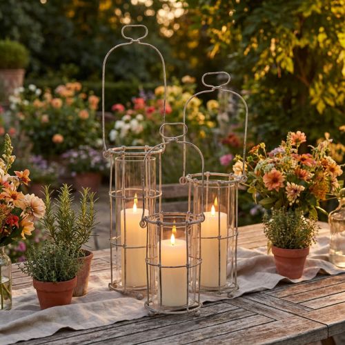 Laterne Garten, Metall Windlicht Ø8,5cm H23/18,5/14,5cm 3er-Set | Floristik24.de