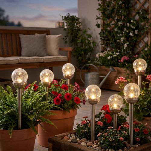 Solar Gartenstecker LED Warmweiß Ø6cm H36cm 6 St