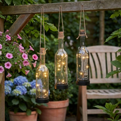 Solarleuchten Outdoor Solar LED Flaschen Ø7,5cm H31cm 3St | Floristik24.de