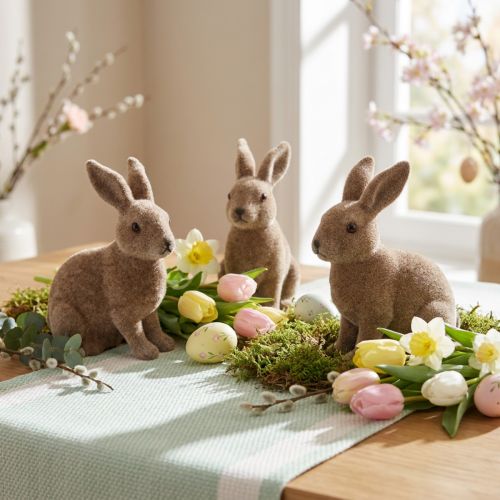 Deko-Hase 14cm beflockt 4 St. | Floristik24.de