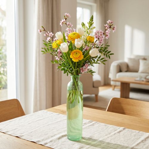 Blumenvase Glas Deko Vase in Grün Hoch Ø6,5cm H30cm | Floristik24.de