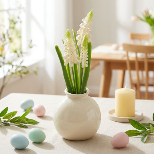 Hyazinthen Kunstblumen Vase für elegante Tischdekoration und stilvollen Look 20cm | Floristik24.de