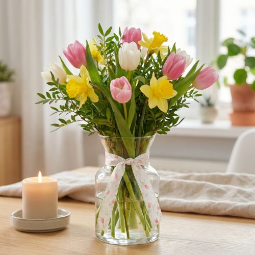 Artikel Geschenkband Tulpenmuster kreativ für besondere Anlässe und saisonale Dekoration 2,5cm 18m