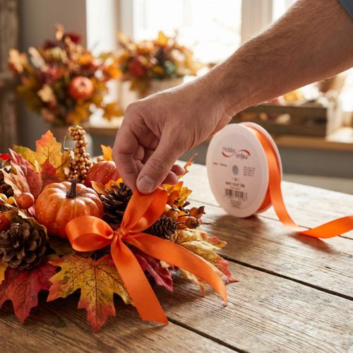 Artikel Geschenkband Orange Schleifenband Dekoband 15mm 50m