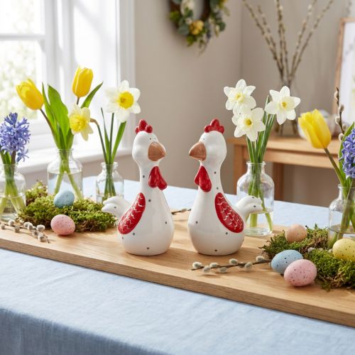 Deko Hühner Osterdeko Figuren 12cmx7,5cmx18,5cm 2St | Floristik24.de