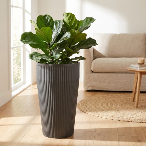 Bodenvase Kunststoff Anthrazit Ø28cm H46,5cm