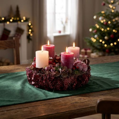 Stumpenkerzen Set Berry Töne 12 Stück 70x120mm