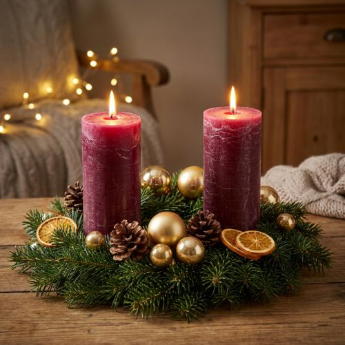 Stumpenkerzen Berry 85×200mm 2er-Set durchgefärbt, für Deko und Ambiente | Floristik24.de
