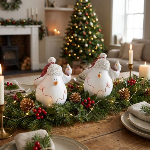 Tischdeko Weihnachten Deko Schneemann 13cm 2St