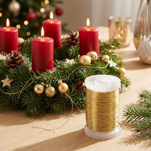 Artikel Floristendraht Myrtendraht Dekodraht Gold 0,30mm 100g 3St für Basteln, Schmuckherstellung & Dekoration