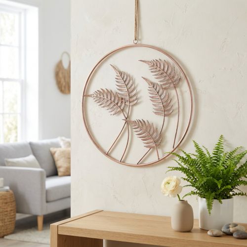 Wanddeko Metall Rosé Ø52cm modernes Design